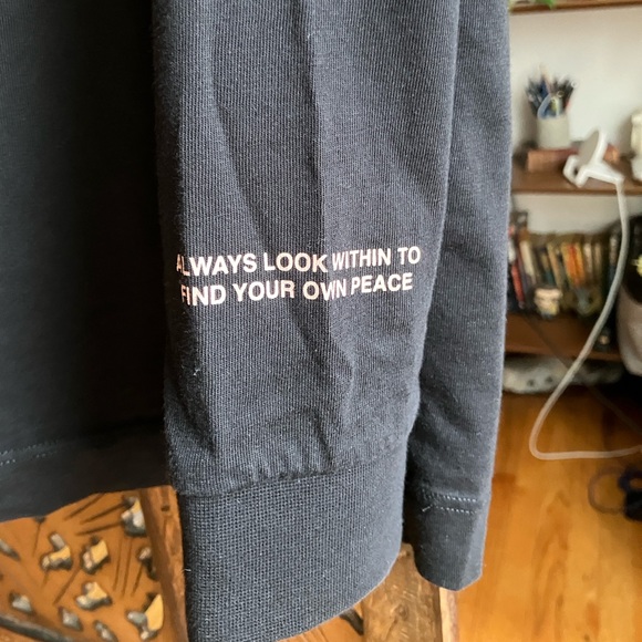 Crooked Tongues long sleeve t shirt, screen print abstract graphic, rainbow - Picture 3 of 6